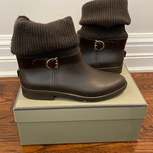 Ferragamo knit rain boots